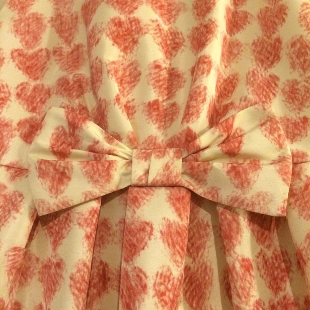 ❌SOLD❌NWT RED VALENTINO Pink Painted Hearts Faille Dresses - Picture 6 of 8